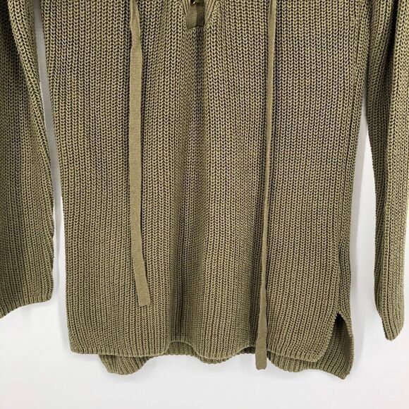 GUESS Khloe Lace-Up Sweater in Green - Picture 4 of 13